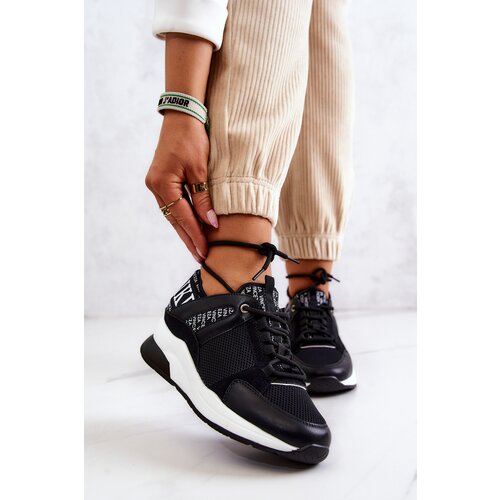 VINCEZA Sport Shoes Sneakers On Wedge Black Lorey Slike