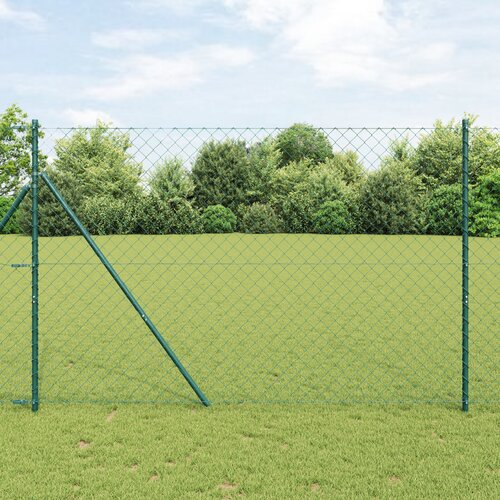 vidaXL verižna ograja komplet 2 zelena galvanizirano jeklo 1,5 x 25 m Cene