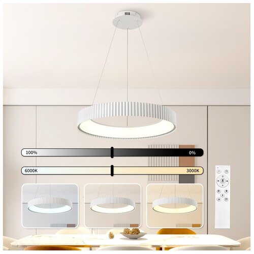 Brilagi LED prigu&scaron;iva luster FALCON MODERN LED/54W/230V prečnik 60 cm bela + daljinski upravljač Cene