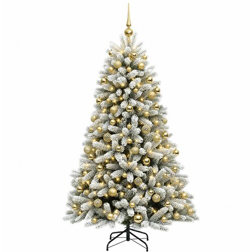  Umjetno božićno drvce s kuglicama 180 cm 300 LED lampica Slike