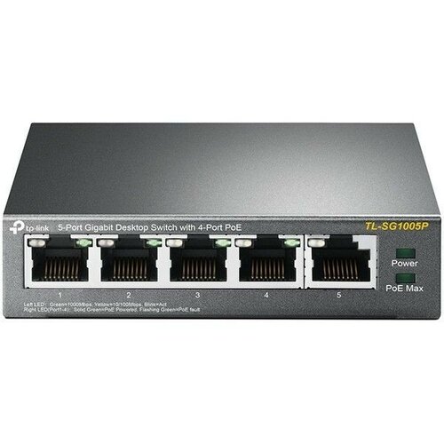 Tp-link switch SG1005P mettal sa 4 poe-ports Slike