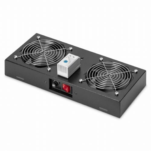 Digitus hladilna enota 2x vent. s termostatom črna Cene