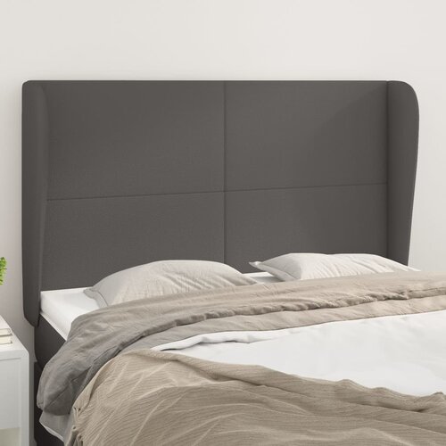 vidaXL Uzglavlje s ušima sivi 147x23x118/128 cm od umjetne kože Cijene