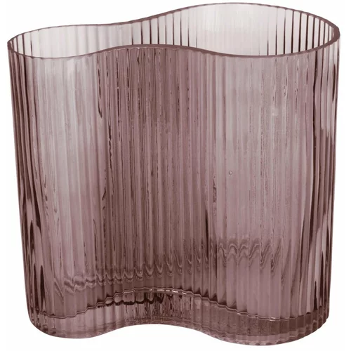 PT LIVING smeđa staklena vaza Wave, visina 18 cm