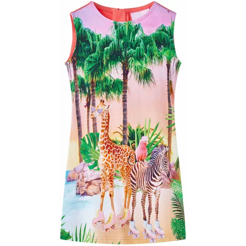 Dječja haljina s uzorkom tropskog krajolika i životinja koraljna 92