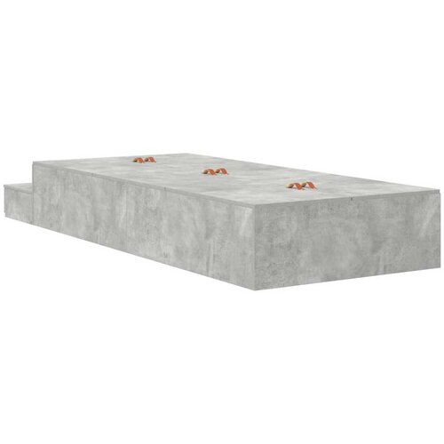  Krevet s ladicama Betonski sivi 100 cm Konstruirano drvo Slike