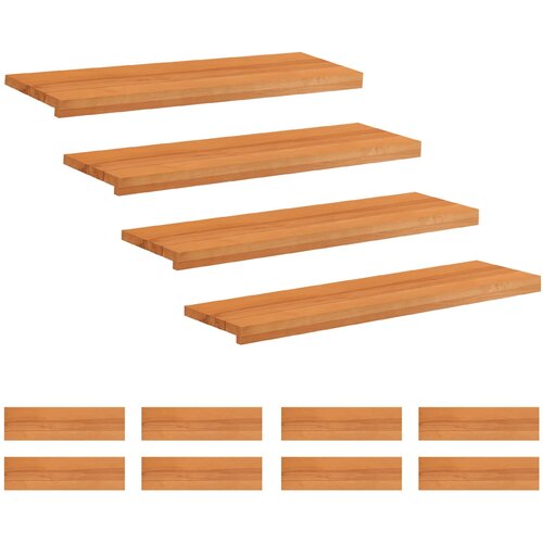 Step treads 12 kom. 90 x 25 x 2 cm Svijetlosmeđa Cijene