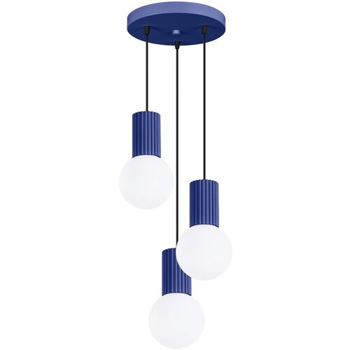 Nice Lamps Tamno plava viseća svjetiljka sa staklenim sjenilom &amp;oslash; 25 cm Orbital &amp;ndash; Slike