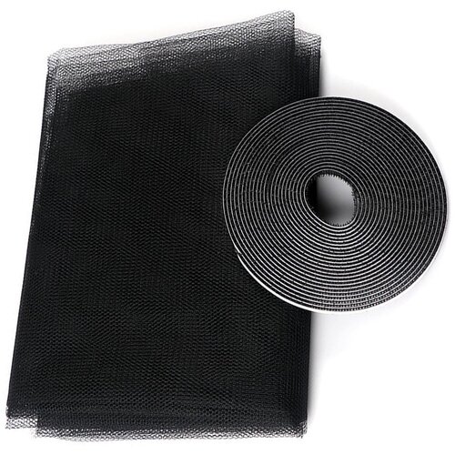  Univerzalni prozorski komarnik - komarnik 130x150cm crni Slike