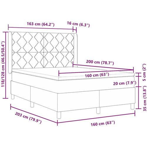  Krevet s opruga kutije Svijetlo siva 160 x 200 cm tkanina Slike