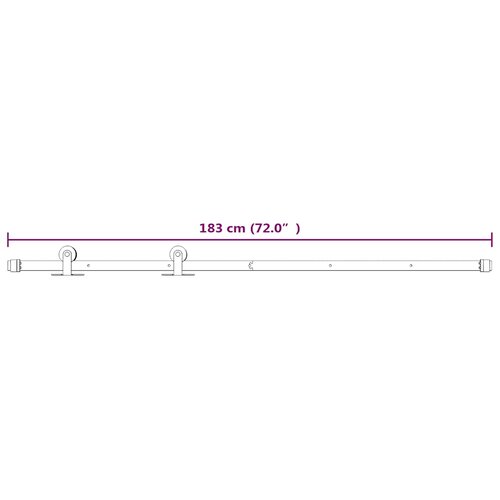  Komplet za klizna vrata 183 cm čelični bijeli Slike