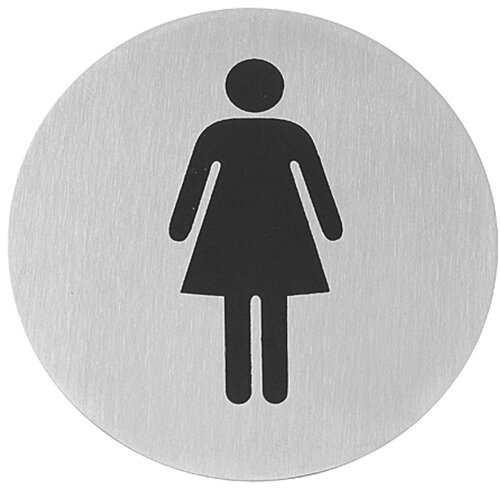 Hendi Samolepilna informacijska plo&scaron;čica za WC vrata ŽENSKA, nerjaveče jeklo, dia. 75 mm - 663615, (21389745) Cene
