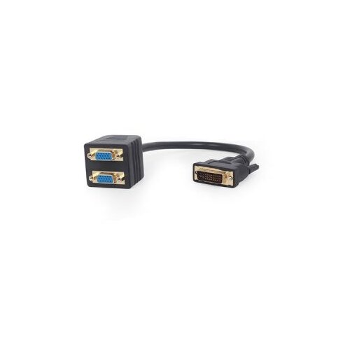 VIDEO splitter Passive DVI-I male to dual VGA female splitter cable, 0.3 m, black, GEMBIRD, A-DVI-2VGA-01 Cijene