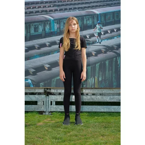 Sisley Otroška kratka majica črna barva