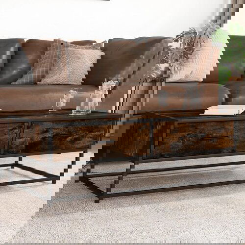 vidaXL Stolić za kavu boja hrasta 100 x 50 x 35 cm od drva i metala Cijene