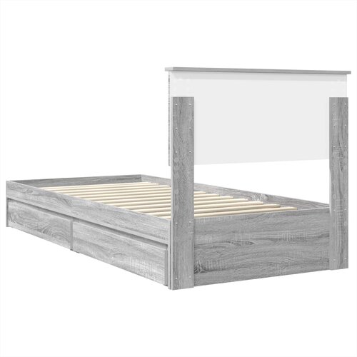  Krevet s od storage Siva Sonoma 75 x 190 cm Konstruirano drvo Slike