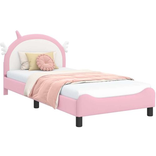  Krevet za djecu s uzglavljem Ružičasta 90 x 200 cm PU Slike