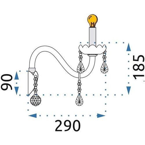 Toolight Zidna kristalna svjetiljka 300755 Slike