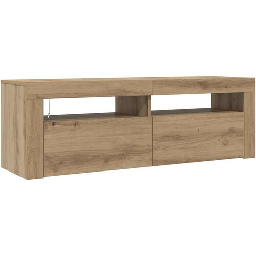  TV ormarić LED boja hrasta 120x35x40 cm konstruirano drvo Smeđa Slike