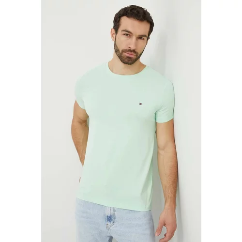 Tommy Hilfiger Kratka majica moška, zelena barva, MW0MW10800