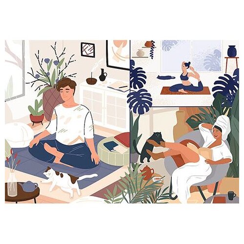 Trefl Yoga, Cats, kava Intelektualni mir 1000 UFT puzzle - Cijene