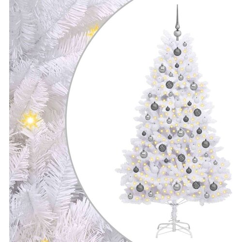  Umjetno božićno drvce Bijelo 90 x 90 x 180 cm PVC i metal Slike