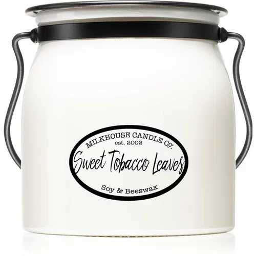 Milkhouse Candle Co. Creamery Sweet Tobacco Leaves dišeča sveča Butter Jar 454 g
