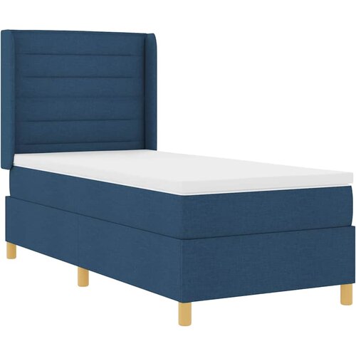 Krevet s opruga kutije s LED trakama Plava 90 x 200 cm tkanina Slike