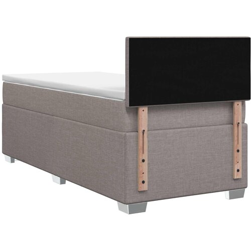  Krevet s box springom, madracem i LED-om Sivosmeđa 100 x 200 cm Slike