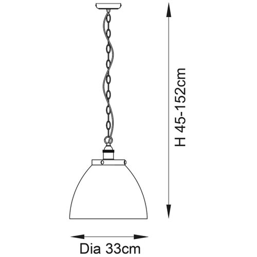  Endon 106895 - Bakarni luster na lancu HANSEN 1xE27/10W/230V Slike