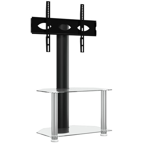 Maison Chic Kotno TV stojalo - Televizijska omarica - TV omarica 2-nadstropno za 32-70" črno in srebrno, (21701487) Cene