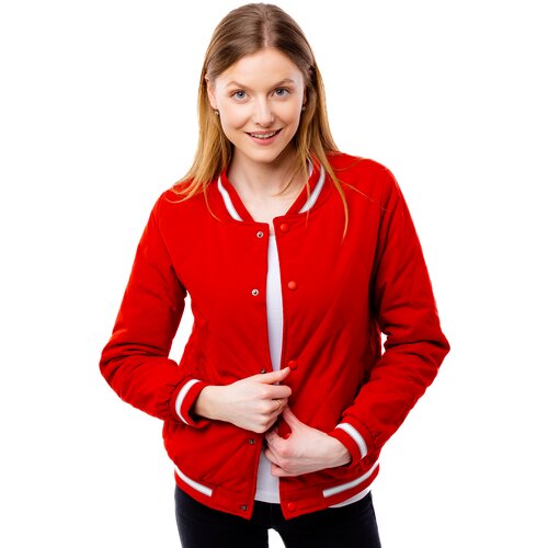 Glano Women&amp;#039;s Quilted Bomber Jacket - Red Slike