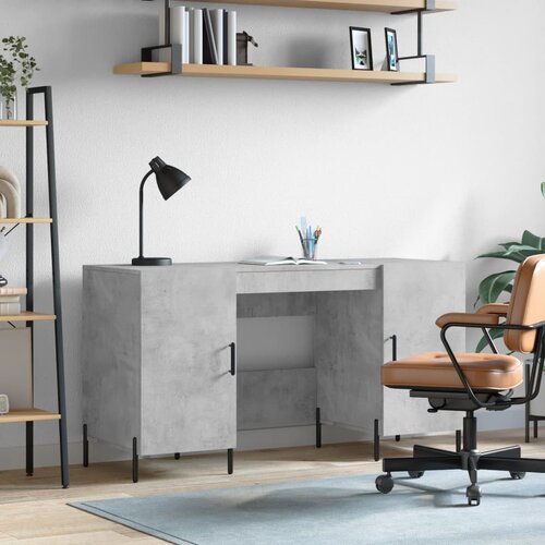 vidaXL Pisalna miza betonsko siva 140x50x75 cm inženirski les Cene