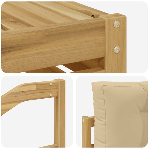  Set vanjskih sofa 7 kom. Bijela i bež Poliester Slike