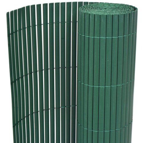 VidaXL dvostrana vrtna ograda PVC 90 x 500 cm zelena Slike