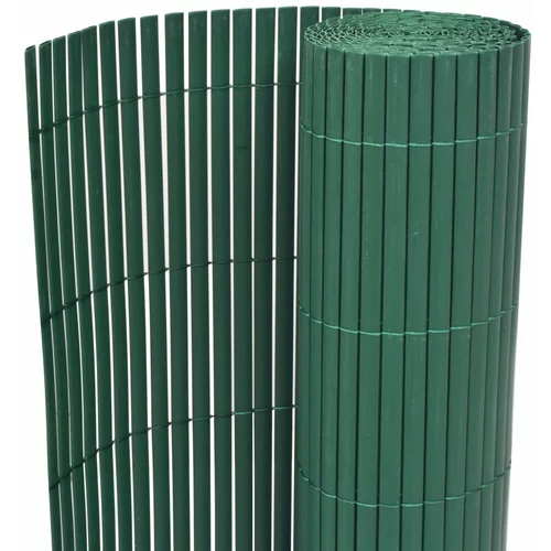 vidaXL dvostrana vrtna ograda PVC 90 x 500 cm zelena