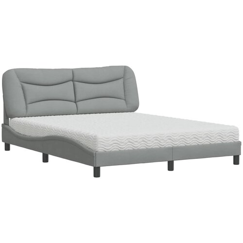  Krevet s madracem Hvar svjetlosiva 160x200 cm tkanina Slike