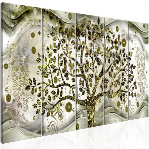  Slika - Tree and Waves (5 Parts) Green 200x80 Slike