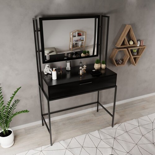 Hanah home modern L751 black make-up table Cene
