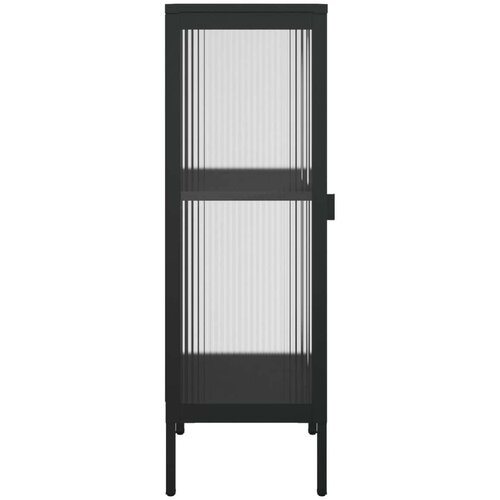 VidaXL Komoda crna 40 x 35 x 105 cm od stakla i čelika Slike