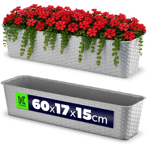 KADAX Balkonski lonec 60 cm Cvetlični lonec Balkonski siv, (5000353174) Cene