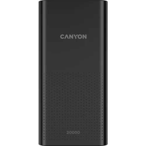 Canyon PB-2001, Power bank 20000mAh Li-poly battery, Input 5V/2A , Output 5V/2.1A(Max), 144*69*28.5mm, 0.440Kg, Black - CNE-CPB2001B