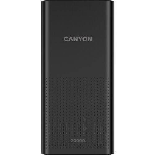 Canyon PB-2001 Power bank 20000mAh Li-poly battery, Input 5V2A , Output 5V2.1A(Max), 144*69*28.5mm, 0.440Kg, Black ( CNE-CPB2001B ) Slike