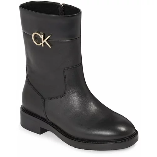 Calvin Klein Škornji Rubber Sole Ankle Boot W/Hw HW0HW01703 Črna