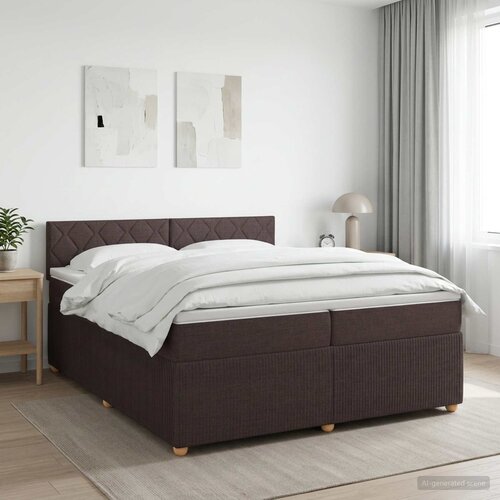  Boxspring krevet s madracem Tamno smeđa 200 x 200 cm Tkanina Cene