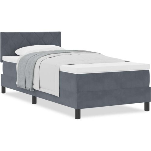 VidaXL Box Spring Krevet s Madracem Tamno Sivi 90x200 cm Bar&amp;scaron;un Slike