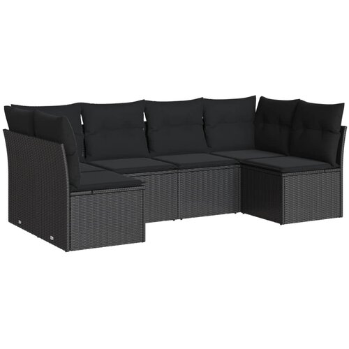 Maison Chic Seti vrtnega pohištva - Vrtna garnitura - Vrtni pohištvo set 6-delna z blazinami črna poli ratan, (21806175) Cene