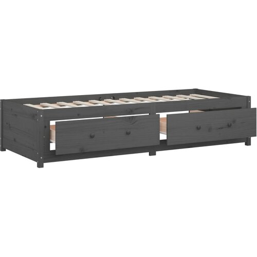  Dnevni ležaj sivi 90 x 200 cm od masivne borovine Slike
