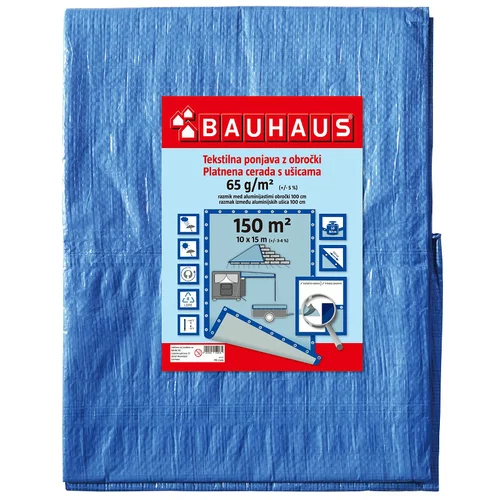 BAUHAUS univerzalni pokrivač s ušicama 10 x 15 m, 150 m2 (plave boje)