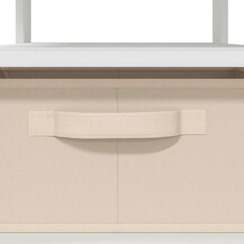  Stolić za kavu s ladicama Bijelo 77 x 55 x 42 cm Konstruirano drvo Slike